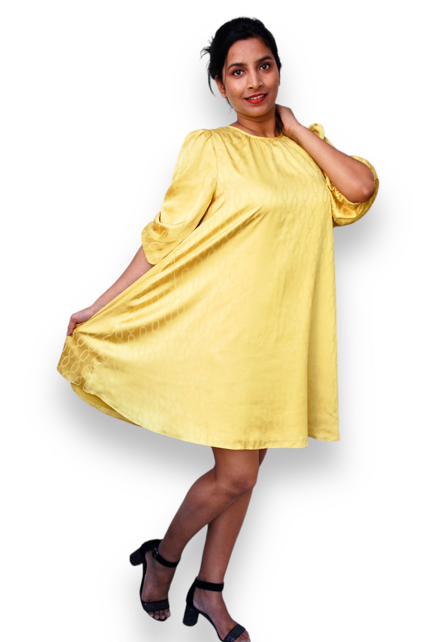 Women Mustard Yellow Color A-Line Dress