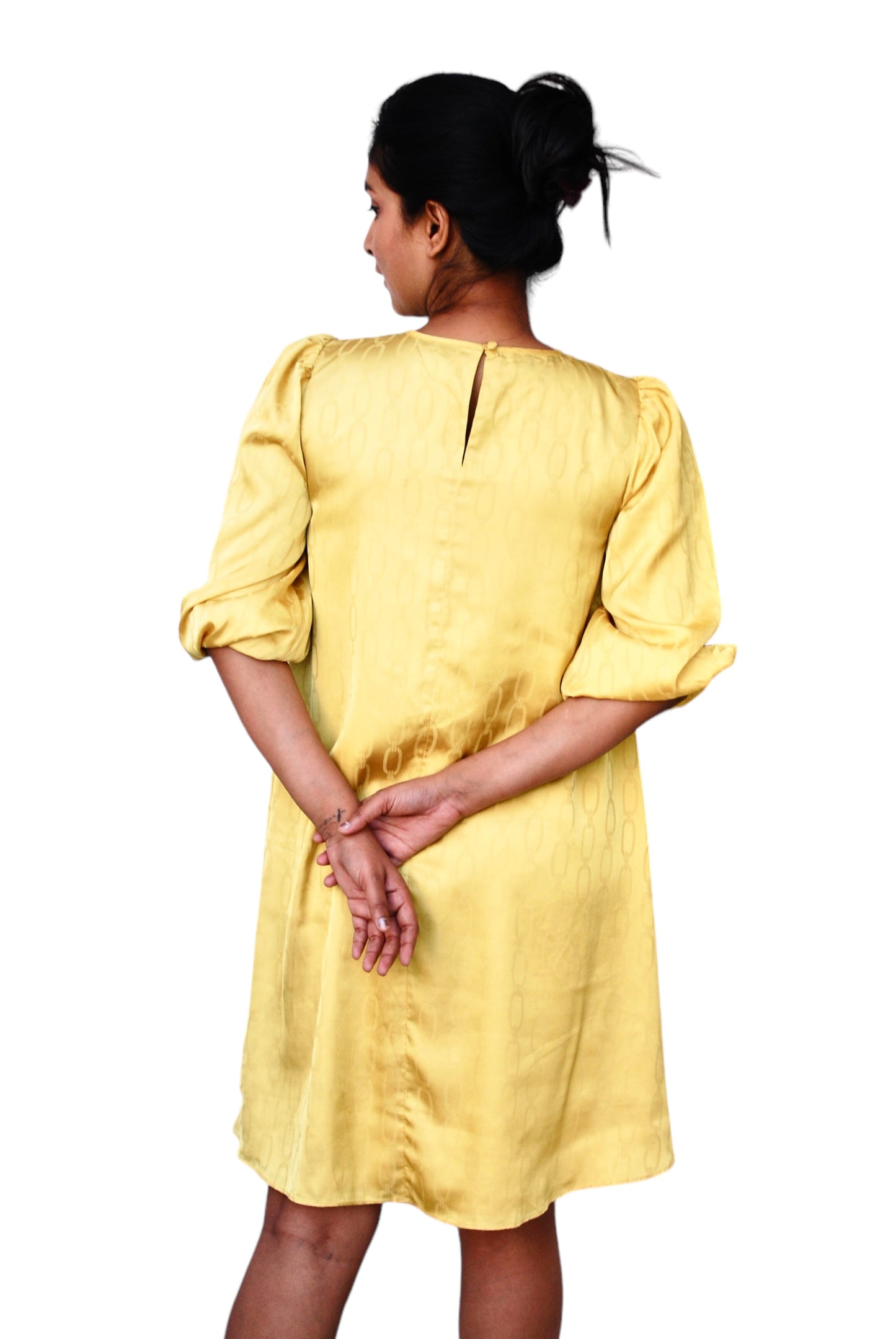 Women Mustard Yellow Color A-Line Dress